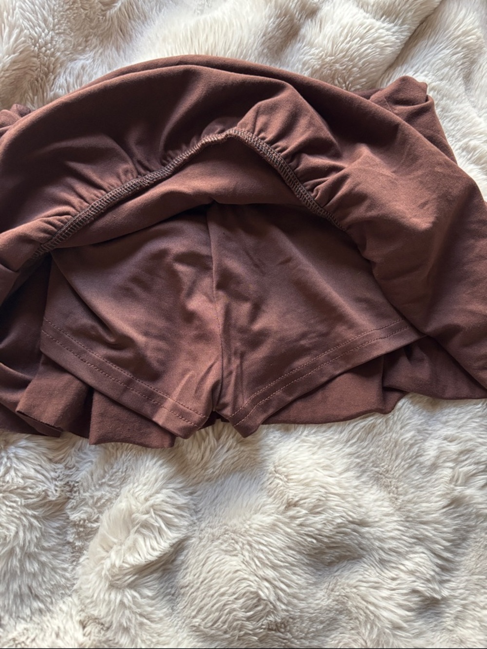 Brown Ruffle Mini Skirt - Picture 4 of 4